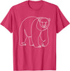 Modern Minimalist Wildlife Line Art Graphic Minimalist Polar Bear Single Line Art Drawing T-Shirt - Red Heather