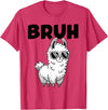 Bruh Llama Sunglasses by LazyPanda Bruh Llama Funny Alpaca Llama Boys Kids Girls Trendy Graphic T-Shirt - Red Heather