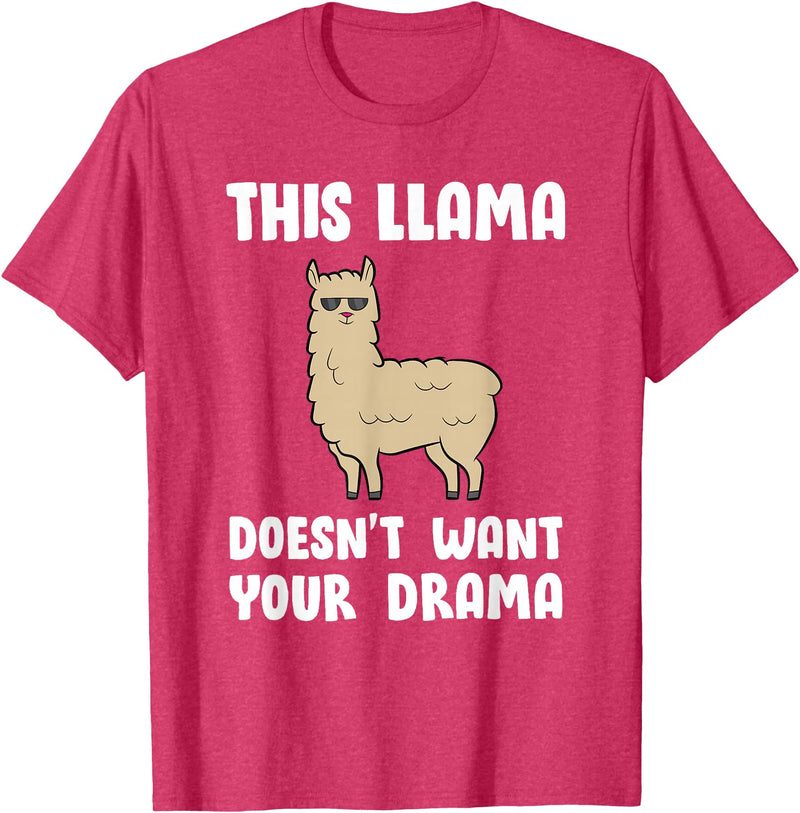 Funny Llama And Alpaca Gifts Funny Llama This Llama Mag No Drama Alpaca Llama T-Shirt - Red Heather