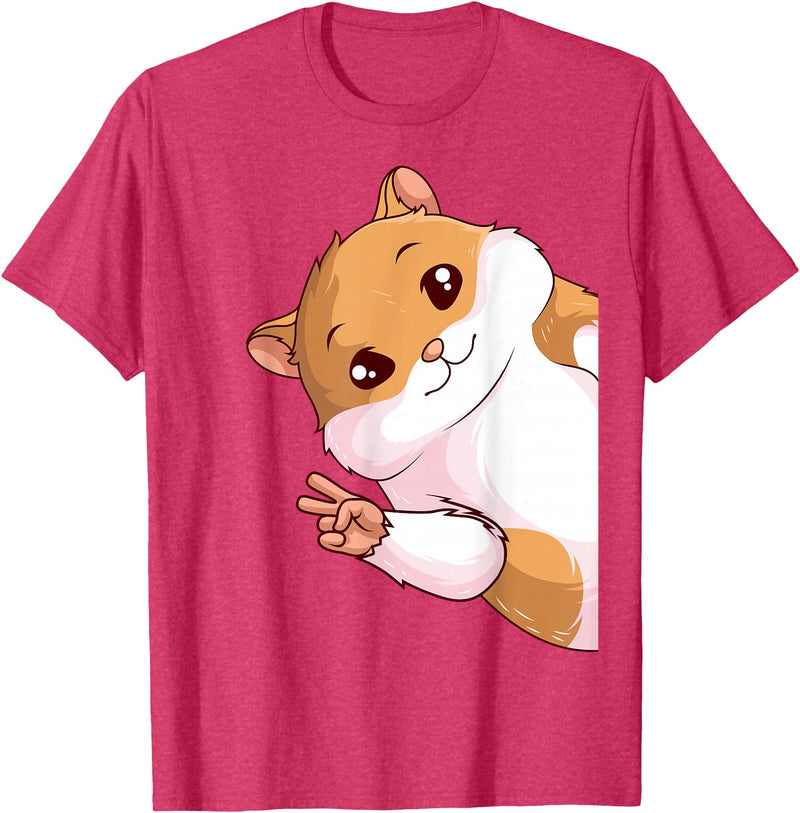 Hamster Children Girls Boys T-Shirt - Red Heather