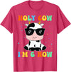 Holy Cow I'm Two 6 6th Birthday Boy Girl Kids Holy Cow I'm Two 6 Years Old 6th Birthday Boy Girl T-Shirt - Red Heather