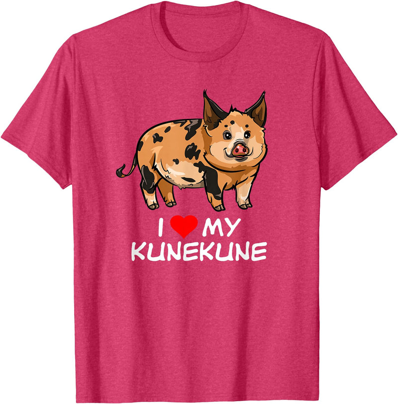 Angry Ant Graphics - Kunekune Pig Gifts I Love My Kunekune Pig T-Shirt - Red Heather