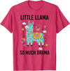 Llama Shirt Kids Boys Toddler Little Llama So Much Drama T-Shirt - Red Heather