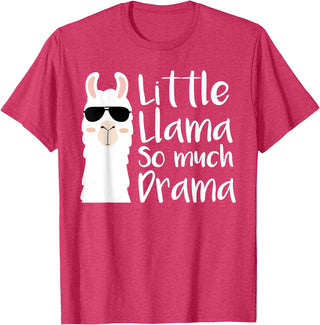 Mommy & Me Llama Co. Little Llama So much Drama Cool Kids Matching Family T-Shirt - Red Heather