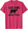 Funny Cow Lover Farmer Gifts Women Girls I Like Cows & Maybe 3 People Funny Quote Dairy Cow Graphic T-Shirt - Red Heather