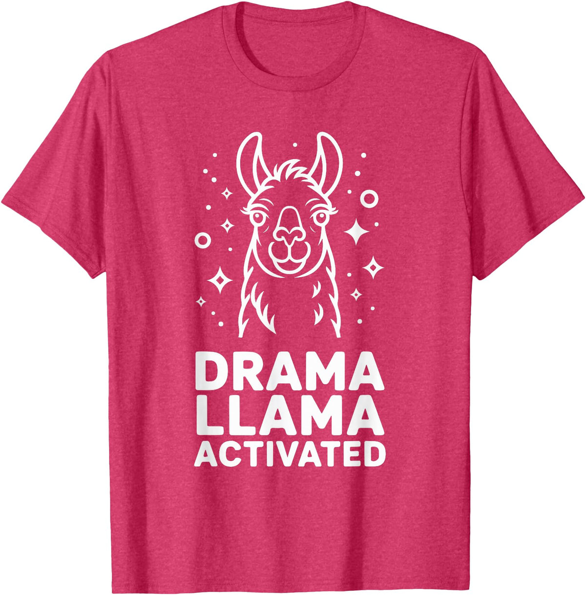 Funny Llama Humor Quirky Quotes Lovers Drama Llama Activated Funny Quote Humor T-Shirt - Red Heather