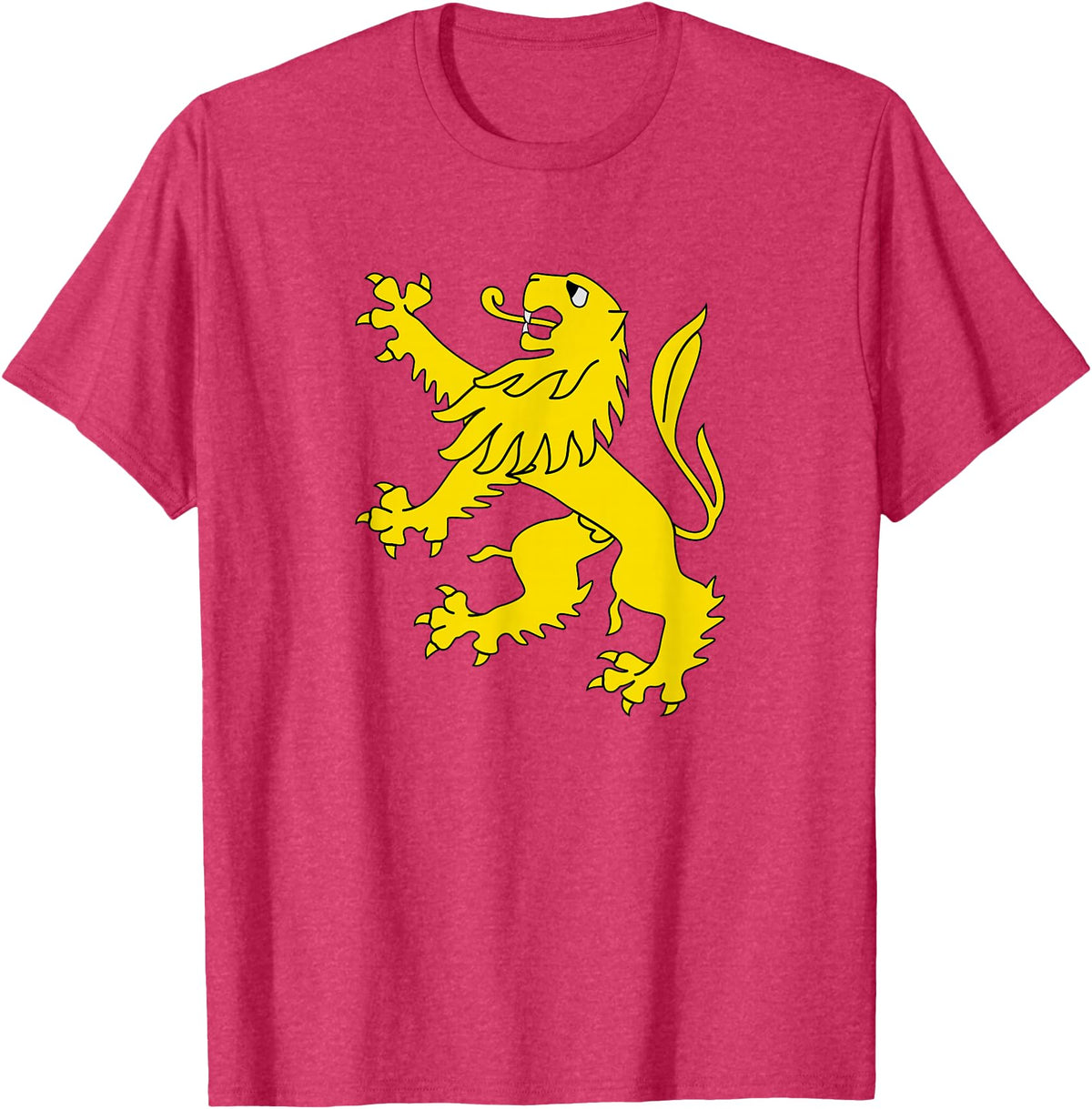 Superdesigns Gold Lion Rampant T-Shirt - Red Heather