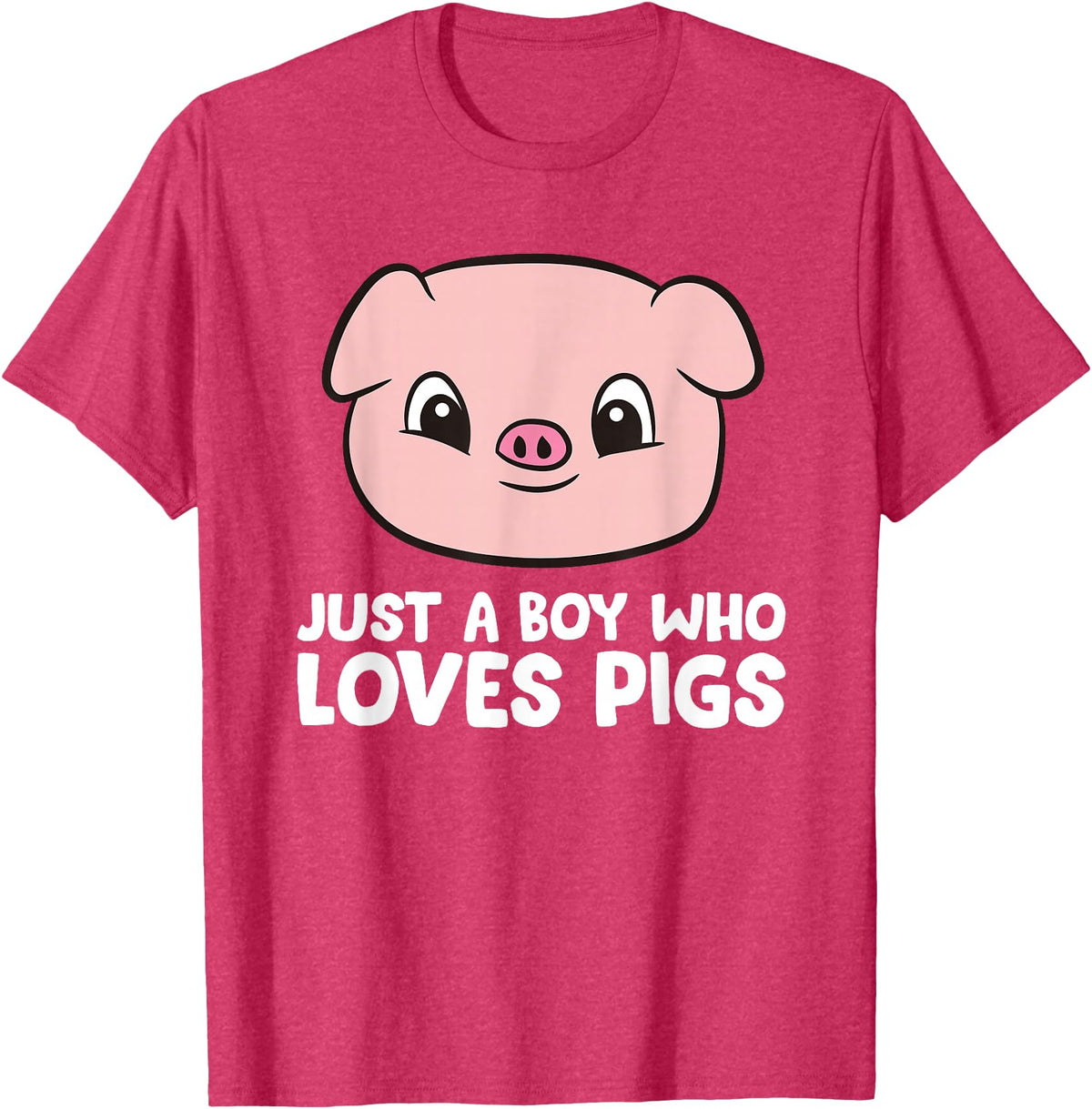 Funny Pigs Gifts And Pig Farmer Apparels Pig Farmer Boy Just a Boy Who Loves Pigs T-Shirt - Red Heather