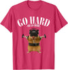 Hamster Deadlift Training Funny Cute Rat Weightlifting Meme T-Shirt - Red Heather