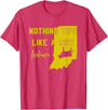 Funny Farm Nothing Tips Like A Cow Indiana state T-Shirt - Red Heather