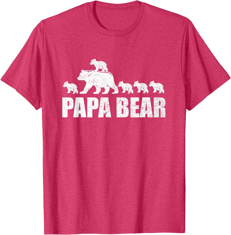 Papa Bear 5 Kids TShirt Papa Bear 5 Cubs Shirt Papa Bear 5 Cubs Shirt Daddy Bear 5 Kids TShirt Papa 5 Kids T-Shirt - Red Heather