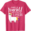Llamacorn Clothing Always be a Llamacorn T Shirt | Fantasy Magic Llama Unicorn T-Shirt - Red Heather