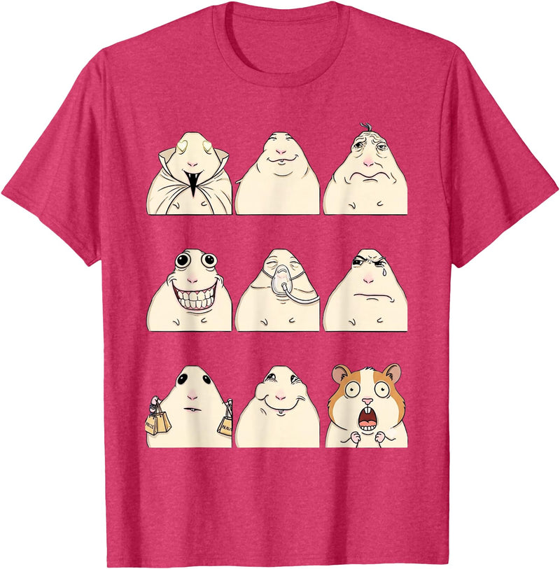 Hamster Reaction Meme Kids Boys Girls Men and Women T-Shirt - Red Heather