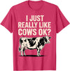 Cow Gift Cow Lover Accessories Cattle Farmer Stuff Funny Cow Design for Men Women Kids Dairy Cattle Cow Lovers T-Shirt - Red