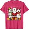 Christmas Polar Bear Santa Elf Reindeer Holiday Cute Christmas Polar Bears in Santa Elf and Reindeer Costume T-Shirt - Red Heather
