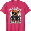 Black Barbershop African American Barber Designs Get Faded Hip Hop Teddy Bear Barber Streetwear Fade Haircut T-Shirt - Red Heather