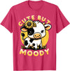 Cowgirl & Cow Lover Calf Gifts for Girls &Women Cute But Moody, Cute Cow, Kids, Farm & Baby Cow Sunflower T-Shirt - Red