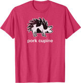Pork Cupine Shirts Funny Pork-Cupine Shirt - Porcupine and Pig Tee T-Shirt - Red Heather