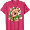 Weed Lover Gifts Funny Pot Smoker Gifts Pig Lover Pig Smoking Joint Holding Weed Bong Pig Marijuana T-Shirt - Red Heather