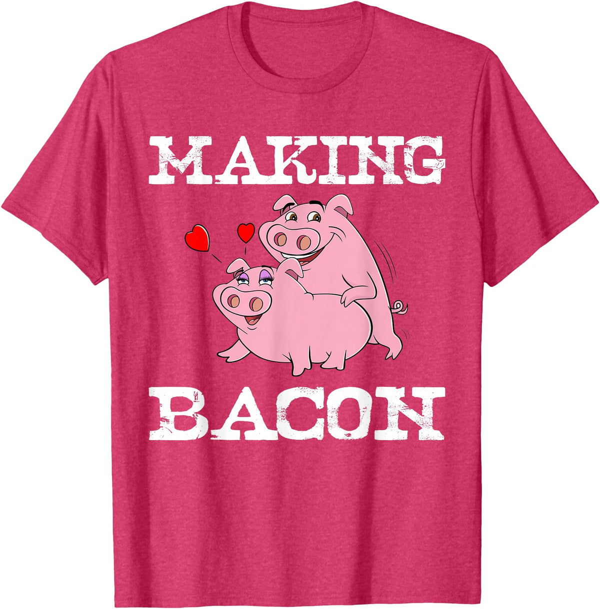 Funny Bacon Tee Gifts for Men Women Funny Pigs Making Bacon Tee Cute Pork Breakfast Tee Women T-Shirt - Red Heather