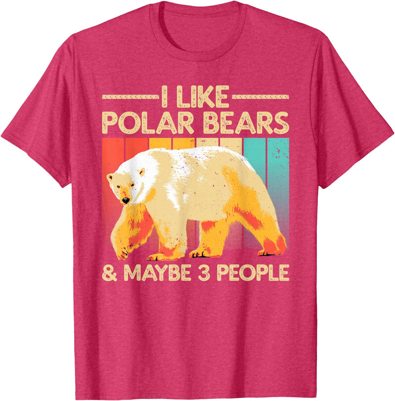 Polar Bear Gift Polar Bear Accessories & Stuff Cute Polar Bear Design For Men Women Kids Polar Bear Lover T-Shirt - Red Heather