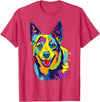 Funny Dog Lover Shirts Cattle Dog Shirt Funny Australian Cattle Dog Pop-Art Shirt T-Shirt - Red Heather