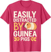 Easily Distracted by Guinea Pigs Outfit Guinea Pigs Jokes Easily Distracted by Guinea Pigs Sarcastic T-Shirt - Red Heather