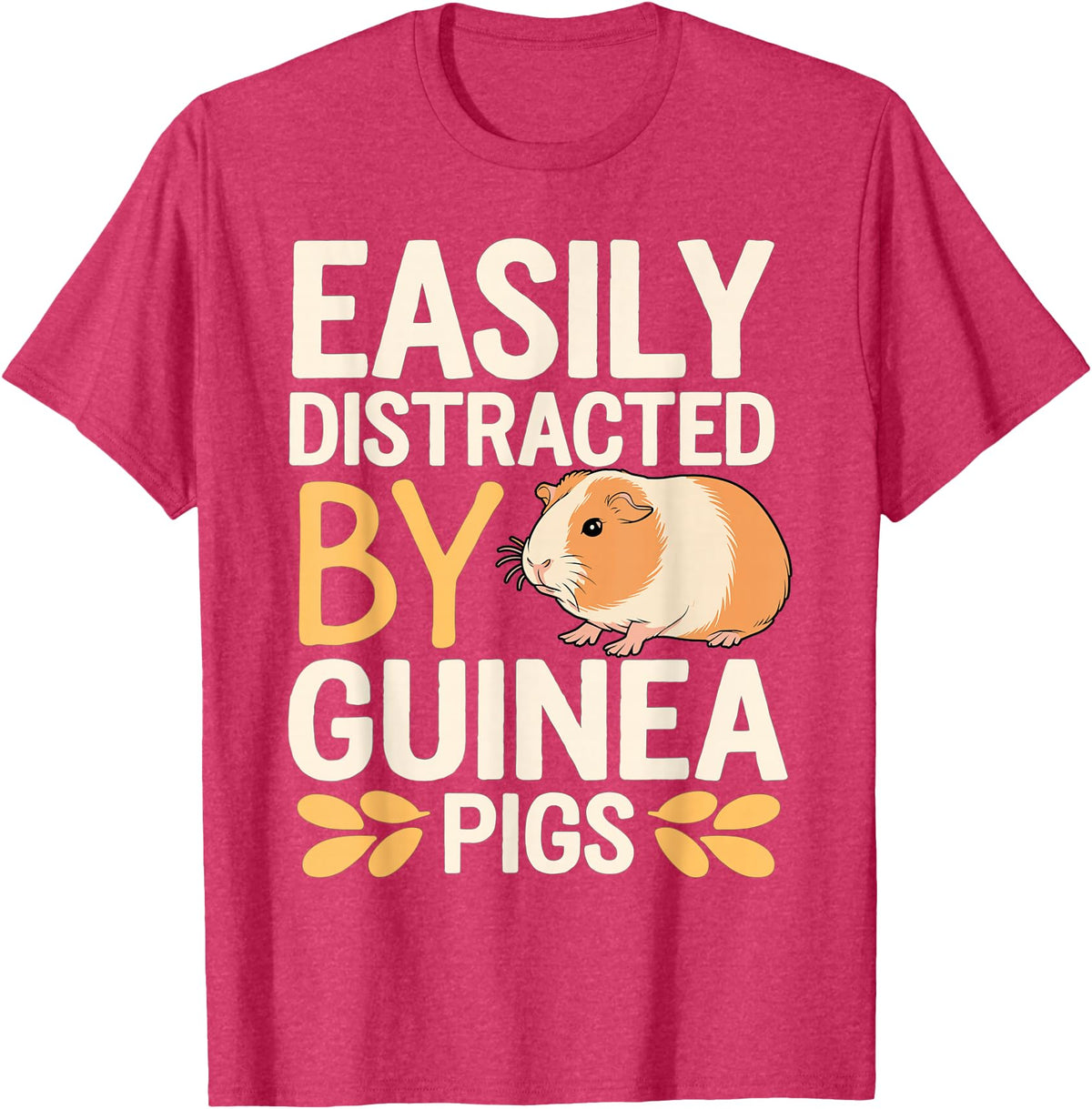 Easily Distracted by Guinea Pigs Outfit Guinea Pigs Jokes Easily Distracted by Guinea Pigs Sarcastic T-Shirt - Red Heather