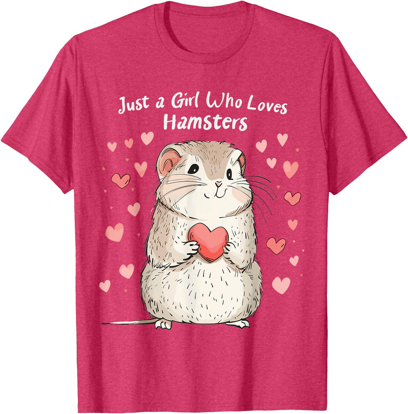Cute Hamster Lovers Gift This Girl Loves Her Hamster T-Shirt - Red Heather