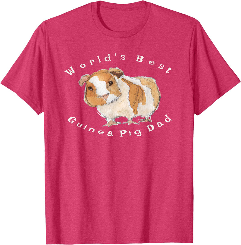 Guinea Pigs Rule World's Best Guinea Pig Dad T-Shirt T-Shirt - Red Heather