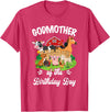 Vintage Retro Birthday Godmother Of The Birthday Boy Party Cow Farm 1St Birthday T-Shirt - Red Heather