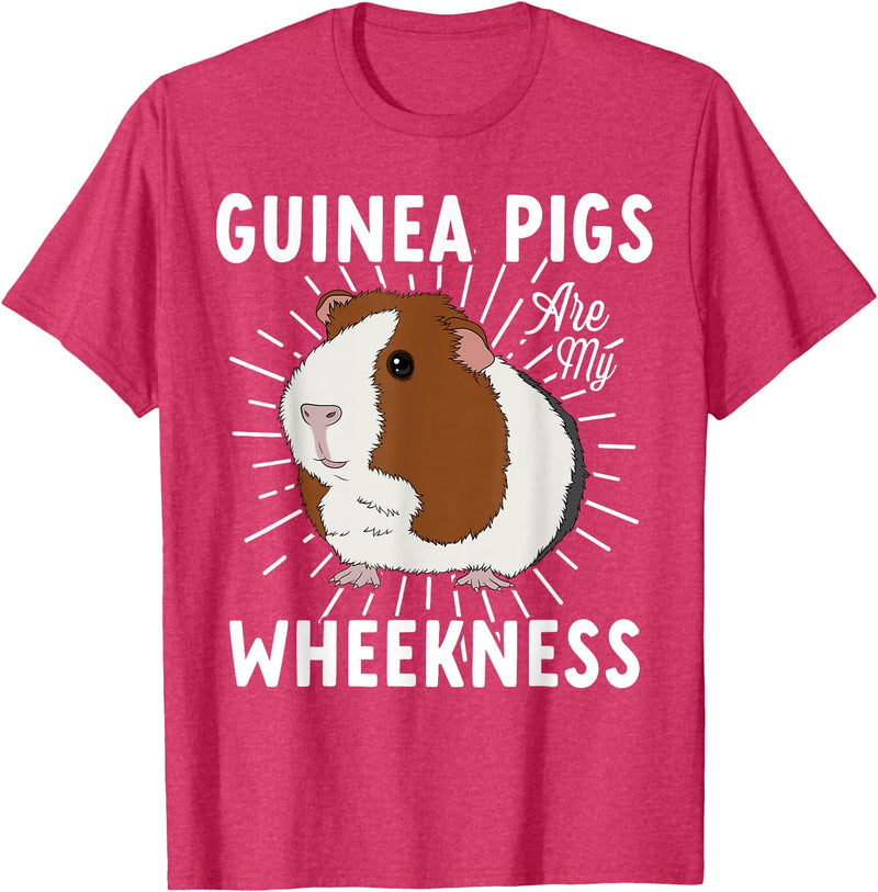 Guinea Pig Lover Co Funny Guinea Pig Lover Guinea Pigs Are My Wheekness Cute T-Shirt - Red Heather