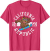 California Gift Kids Boys Girls Men Women Mom Dad California Republic Bear Snowboarder Snowboarding Snowboard T-Shirt - Red Heather