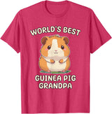 Best & Fun Guinea PIg Designs Funny World's Best Guinea Pig Grandpa Granddad T-Shirt - Red Heather