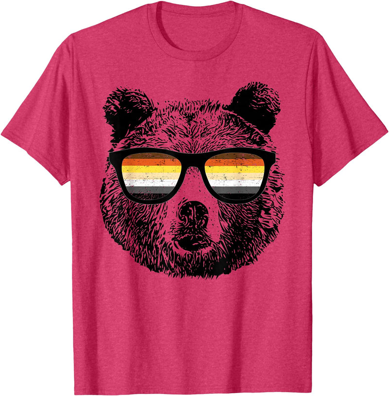 Equal Rights Gay Bear Sânpebe Designs Gay Bear with Sunglasses T-Shirt - Red Heather