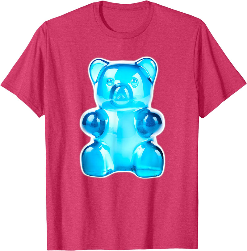 Urban Empyre Blue Gummy Bear Candy T-Shirt - Red Heather