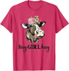 Funny Cow Design Cow Hay Girl Hay T-Shirt Funny Cow Lovers Heifer Gifts Tee T-Shirt - Red Heather