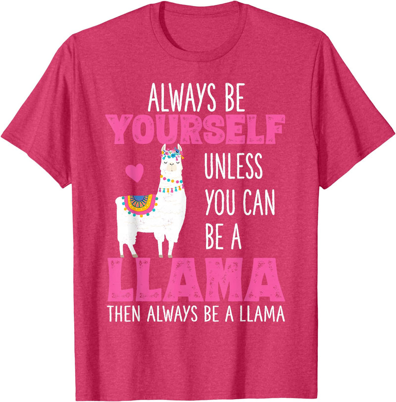 Llama Shirts by Memme Cute Funny Llama Shirt Llamas Lover Shirts Girls Women T-Shirt - Red Heather