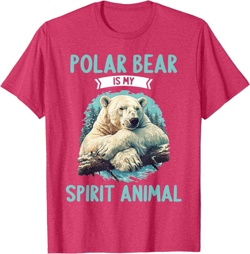 Polar Bears Polar Bear Lovers Shop Polar Bears Polar Bear is my spirit animal T-Shirt - Red Heather