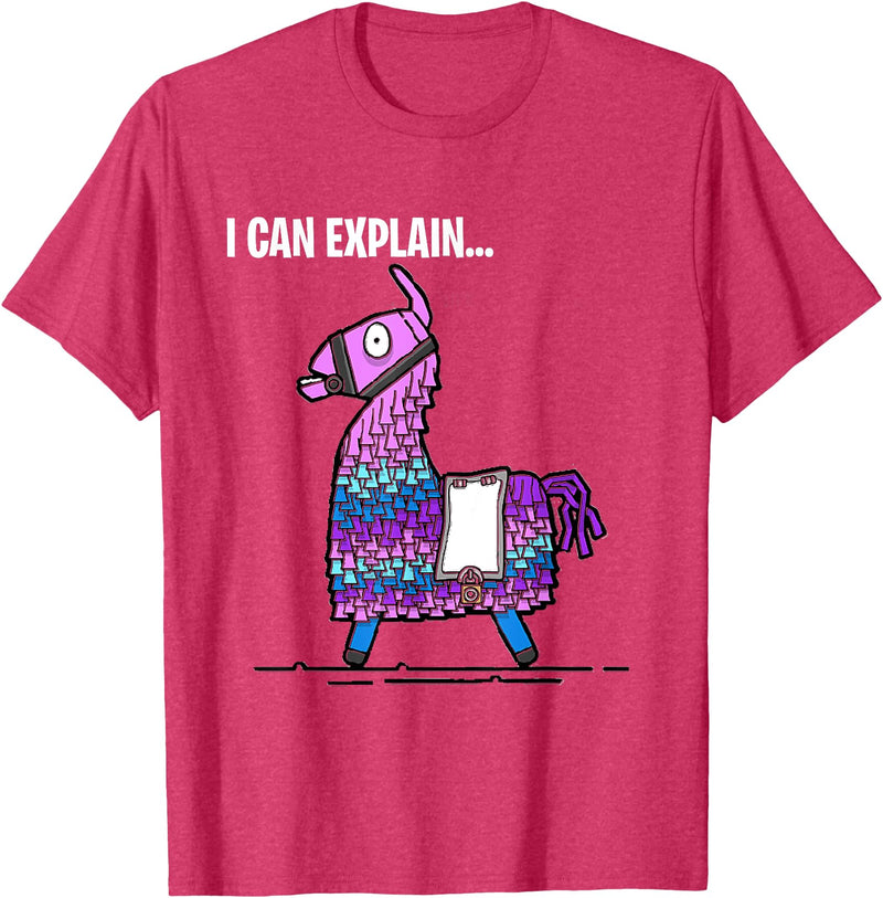 Funny gaming T-Shirts Loot Llama I Can Explain Gaming T-Shirt T-Shirt - Red Heather