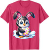 Easter Penguin Lover Egg Eggs Bunny Rabbit Bunnies Funny T-Shirt in Red Heather
