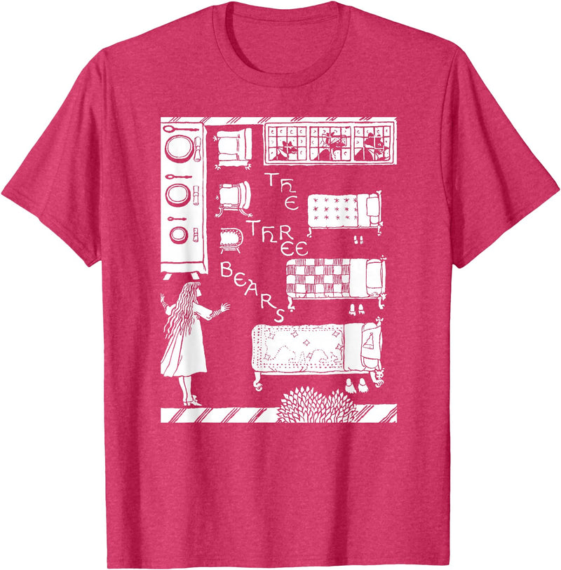 Vintage Fairy Tale Shirts The 3 Bears Vintage Goldilocks Retro Fairy Tale T-Shirt - Red Heather