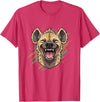 Laughing Hyena Cartoon Wild Safari Animal Hyena Laughing Face Funny Animal Safari Vibes T-Shirt - Red Heather