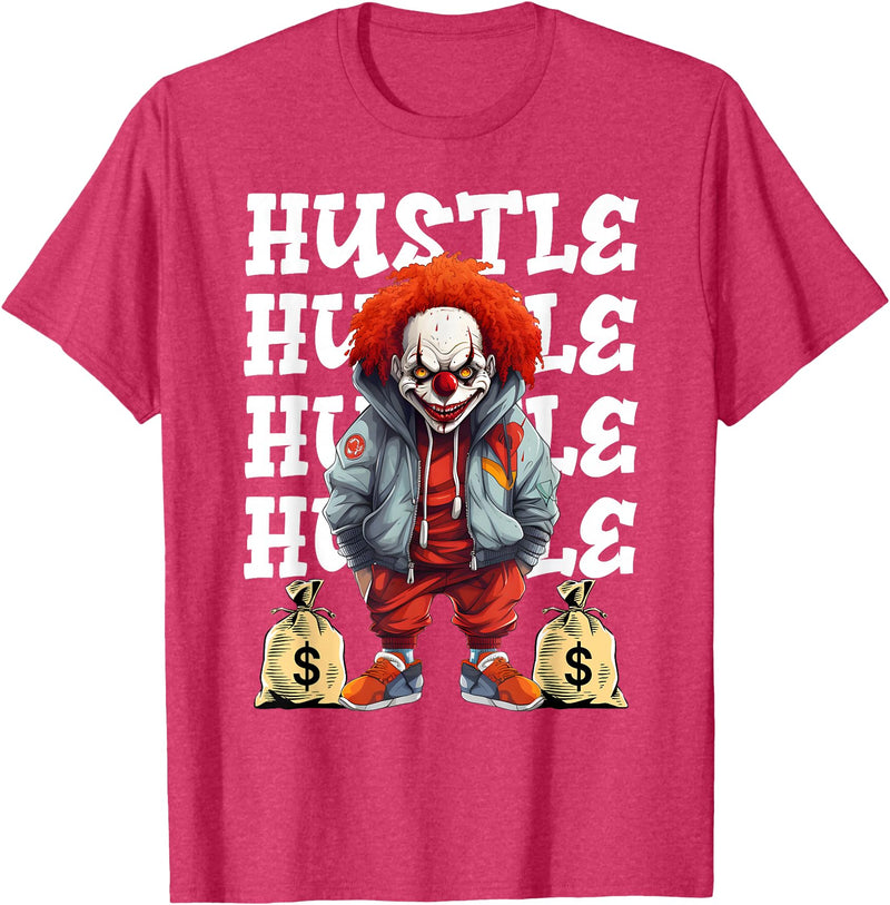 Hip Hop Clown Money Calling Horror Streetwear Tee Hip Hop Scary Clown Hustle Money Urban Streetwear Halloween T-Shirt - Red