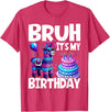 Llama Lover Gift Co. Bruh Its My Birthday Llama Pinata T-Shirt - Red Heather