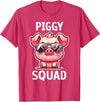 Pig Lovers Apparel and Home Decor Shop Funny Pig Wearing Sunglasses Piggy Squad Farm Farmer T-Shirt - Red Heather