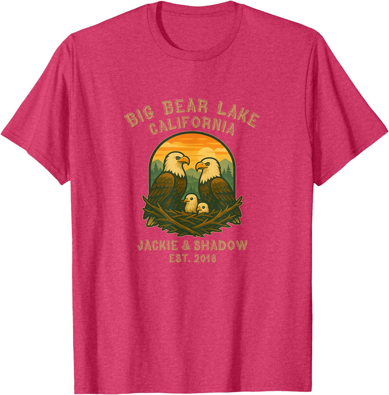 Big Bear Lake Eagles California Big Bear Lake California Eagles Jackie and Shadow T-Shirt - Red Heather