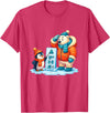 Cute Winter Penguin Polar Bear Humor Funny Penguin Teaching Polar Bear Winter T-Shirt - Red Heather
