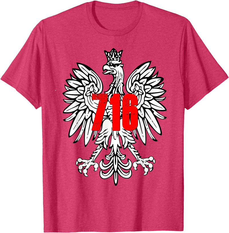 Polish Pride Buffalo Dyngus Day Shirt Polish Falcon Eagle 716 Buffalo NY New York T-Shirt - Red Heather