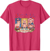 Farmer 4th Of July Costume 1776-2026 Proud 250th Freedom 4th July Three Cute Pigs T-Shirt - Red Heather